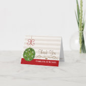 Mistletoe Wedding Christmas Vielen Dank Karten (Vorderseite)