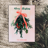 Mistletoe Weihnachtskarte Minimal Moderne Malerei Einladung