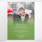 Mistletoe-Weiß Hochzeitsmahlzeit Option UAWG Tri Dreifach Gefaltete Einladung (Innenseite Mitte)