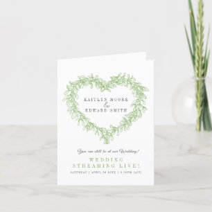 Mistletoe Winter Hochzeit grün, weiß Livebach Ankündigung