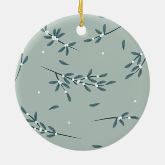 Mistletoe with Personalized Message Keramik Ornament (Hinten)