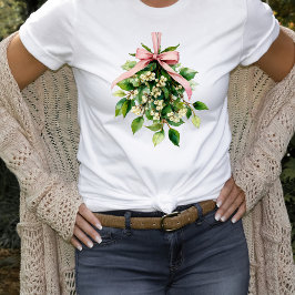 Mistletoe with Pink Ribbon T-Shirt