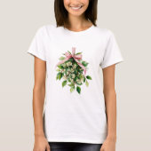 Mistletoe with Pink Ribbon T-Shirt (Vorderseite)