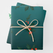 Mistletoe Wrapping Paper Flat Sheet Set 3 Geschenkpapier Set (Beispiel)