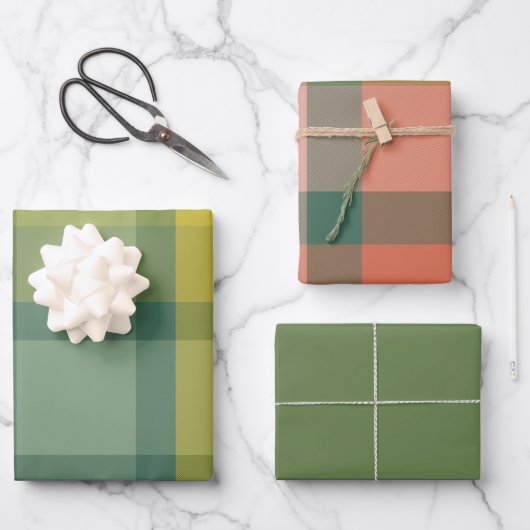 Mistletoe Wrapping Paper Flat Sheet Set of 3 Geschenkpapier Set (Vorderseite)