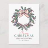 Mistletoe Wreath Christmas Feiertagspostkarte (Vorderseite)
