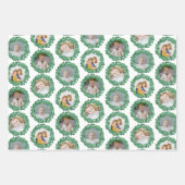 Mistletoe Wreath Foto Collage Weihnachtsmuster Geschenkpapier Set (Vorderseite)