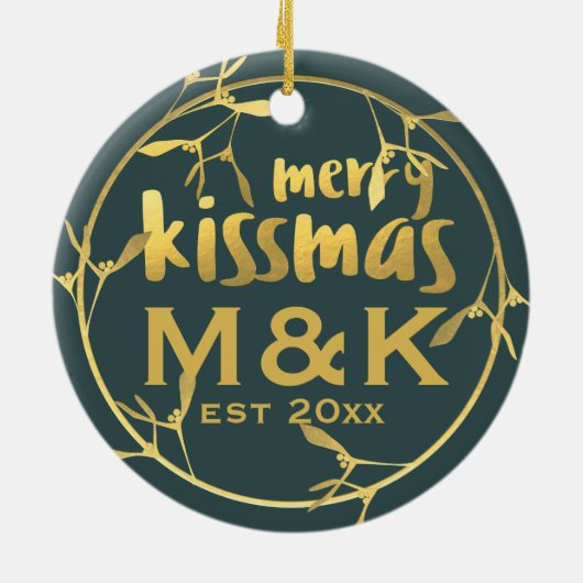 Mistletoe Wreath Foto Keramik Keramikornament (Hinten)