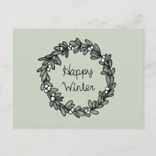 Mistletoe Wreath - Happy Winter - transparent Postkarte