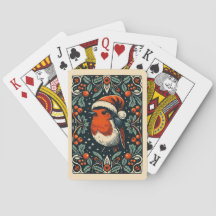 Mistletoe Wreath Niedlich Santa Robin Poker Cards
