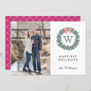 Mistletoe Wreath Ursprüngliches Weihnachtsfest Fot Einladung