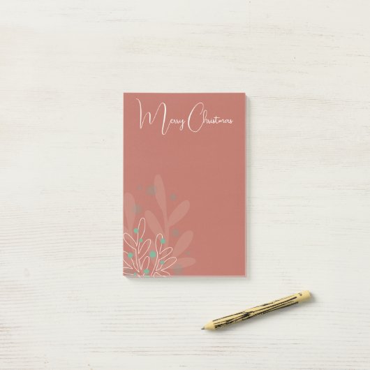 Mistletoe xmas trendy hand drawn design post-it klebezettel (Auf Schreibtisch)