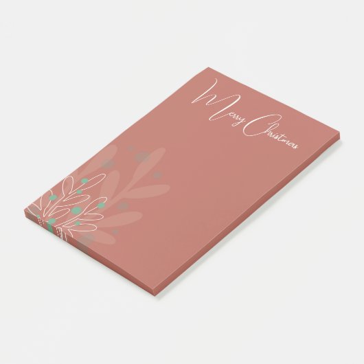 Mistletoe xmas trendy hand drawn design post-it klebezettel (angewinkelt)