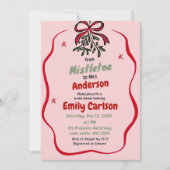 Mistletoe zum Weihnachtsfeiertag-Brautparty Einladung (Vorderseite)