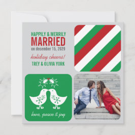 Mistletoes Küsing Chicks Mr. und Mrs. Foto Wedding Feiertagskarte