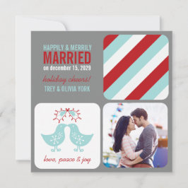 Mistletoes Küsing Chicks Mr. und Mrs. Foto Wedding Feiertagskarte