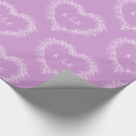 Mistletografien zeichnend Monogramm lila Geschenkpapier (Ecke)