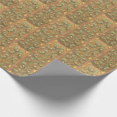 Mistletogramm Muster auf Goldene Weihnachten Geschenkpapier (Ecke)