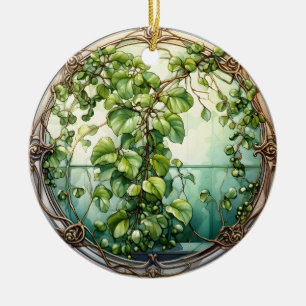 Mistletoin im Viktorianischen Garten Keramik Ornament