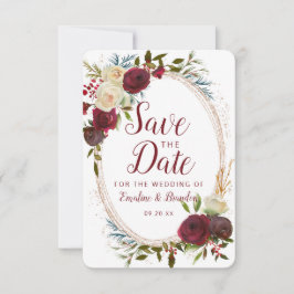 Mistletoor Manor Watercolor Lush Winter Oval Rahme Save The Date