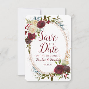 Mistletoor Manor Watercolor Lush Winter Oval Rahme Save The Date
