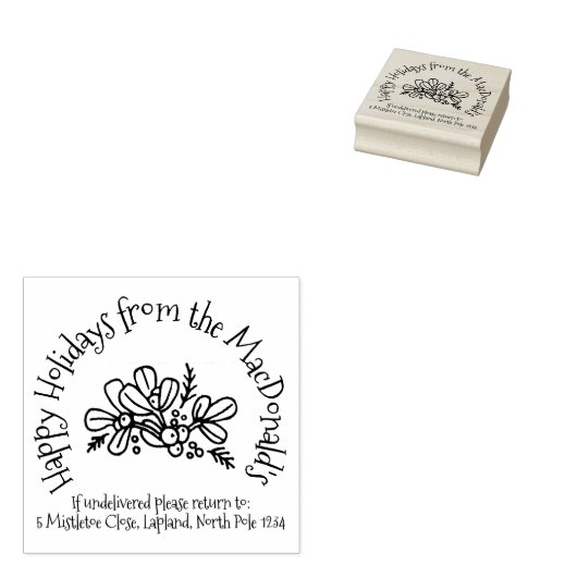 Mistletourlaub Grüße Rücksendeadresse Briefmarke Gummistempel (Stempel)