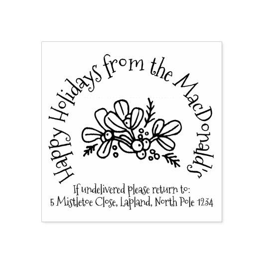 Mistletourlaub Grüße Rücksendeadresse Briefmarke Gummistempel (Prägung)