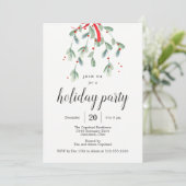Mistletowein Weihnachtsfeier Einladung (Stehend Vorderseite)