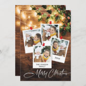 Mistletozweig Rustic 4 FOTO Weihnachtsgrüße Feiertagskarte (Vorne/Hinten)