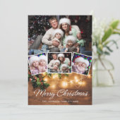 Mistletozweig Rustic 4 FOTO Weihnachtsgrüße Feiertagskarte (Stehend Vorderseite)