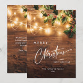 Mistletozweig Rustikale Weihnachtsgrüße Feiertagskarte (Vorne/Hinten)