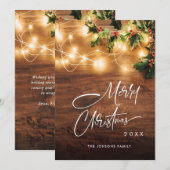 Mistletozweig Rustikale Weihnachtsgrüße Feiertagskarte (Vorne/Hinten)