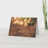 Mistletozweig Rustikale Weihnachtsgrüße Feiertagskarte (Rückseite)