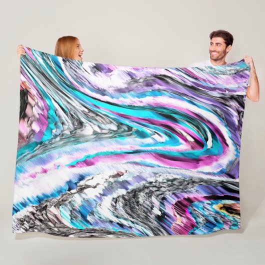 Misto de gradiente e chuviscado, ciano e pink fleecedecke (Beispiel)