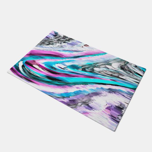 Misto de gradiente e chuviscado, ciano e pink fußmatte (Schrägansicht)