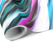 Misto de gradiente e chuviscado, ciano e pink geschenkpapier (Rolleneckpunkt)