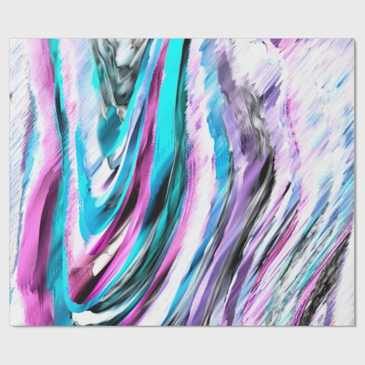 Misto de gradiente e chuviscado, ciano e pink geschenkpapier (Flach)