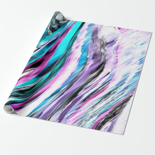Misto de gradiente e chuviscado, ciano e pink geschenkpapier (Ungerollt)