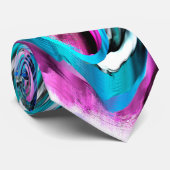 Misto de gradiente e chuviscado, ciano e pink krawatte (Gerollt)