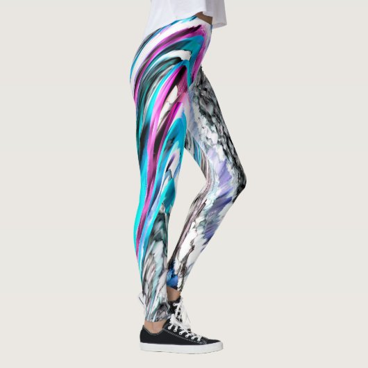 Misto de gradiente e chuviscado, ciano e pink leggings (Rechts)