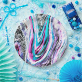 Misto de gradiente e chuviscado, ciano e pink pappteller (Party)