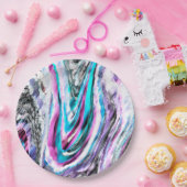 Misto de gradiente e chuviscado, ciano e pink pappteller (Party)