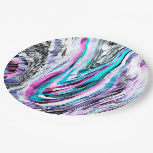 Misto de gradiente e chuviscado, ciano e pink pappteller (Schrägansicht)