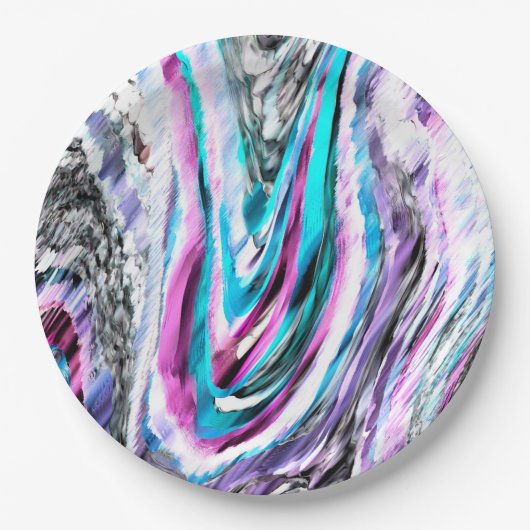 Misto de gradiente e chuviscado, ciano e pink pappteller (Vorderseite)