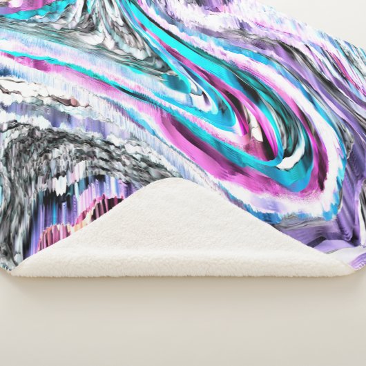 Misto de gradiente e chuviscado, ciano e pink sherpadecke (3/4)