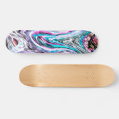 Misto de gradiente e chuviscado, ciano e pink skateboard (Horizontal)