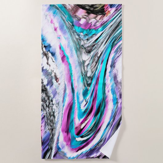 Misto de gradiente e chuviscado, ciano e pink strandtuch (Vorderseite)