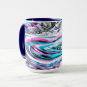 Misto de gradiente e chuviscado, ciano e pink tasse (Vorderseite Links)