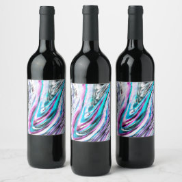 Misto de gradiente e chuviscado, ciano e pink weinetikett