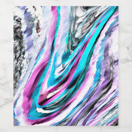 Misto de gradiente e chuviscado, ciano e pink weinetikett (Einzelnes Label)